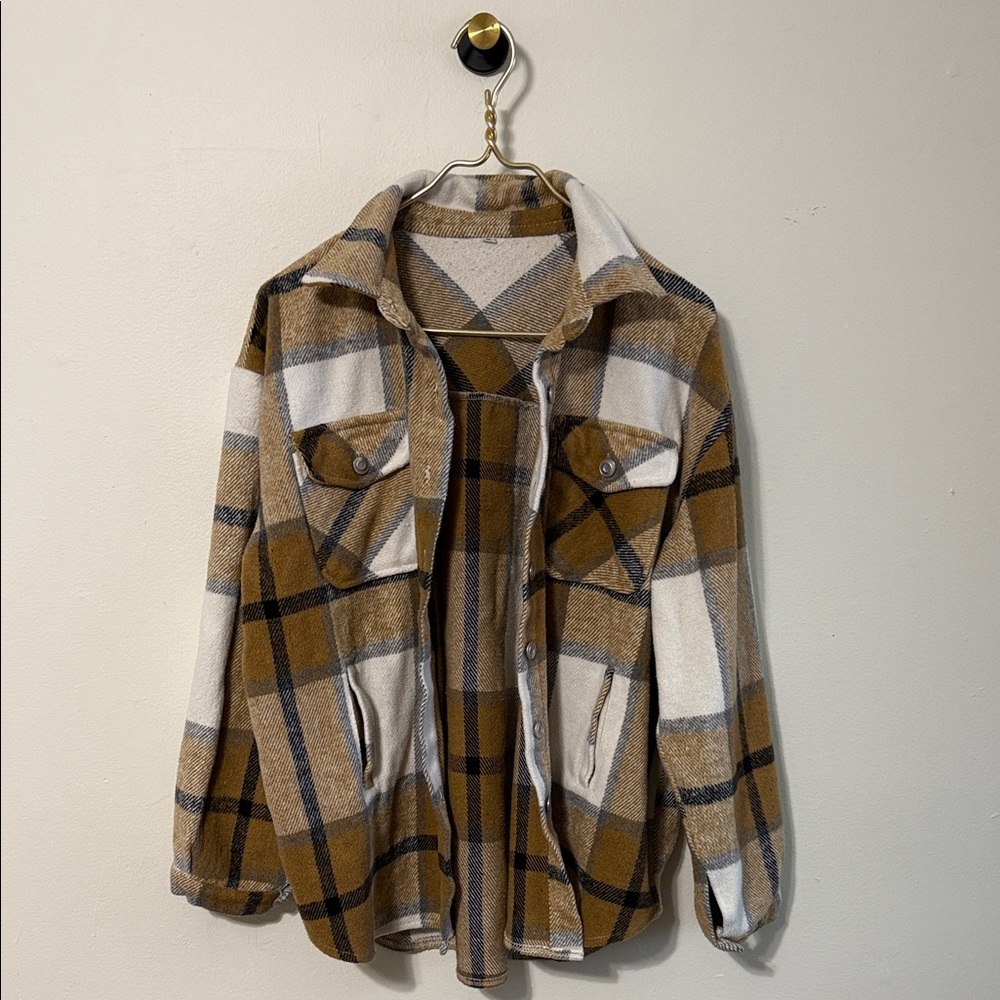 Plaid Button-Up Jacket